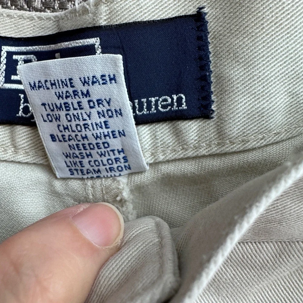 Polo Ralph Lauren Mens Pleated Chino Shorts Tan Khaki Cotton 32 5808281UP